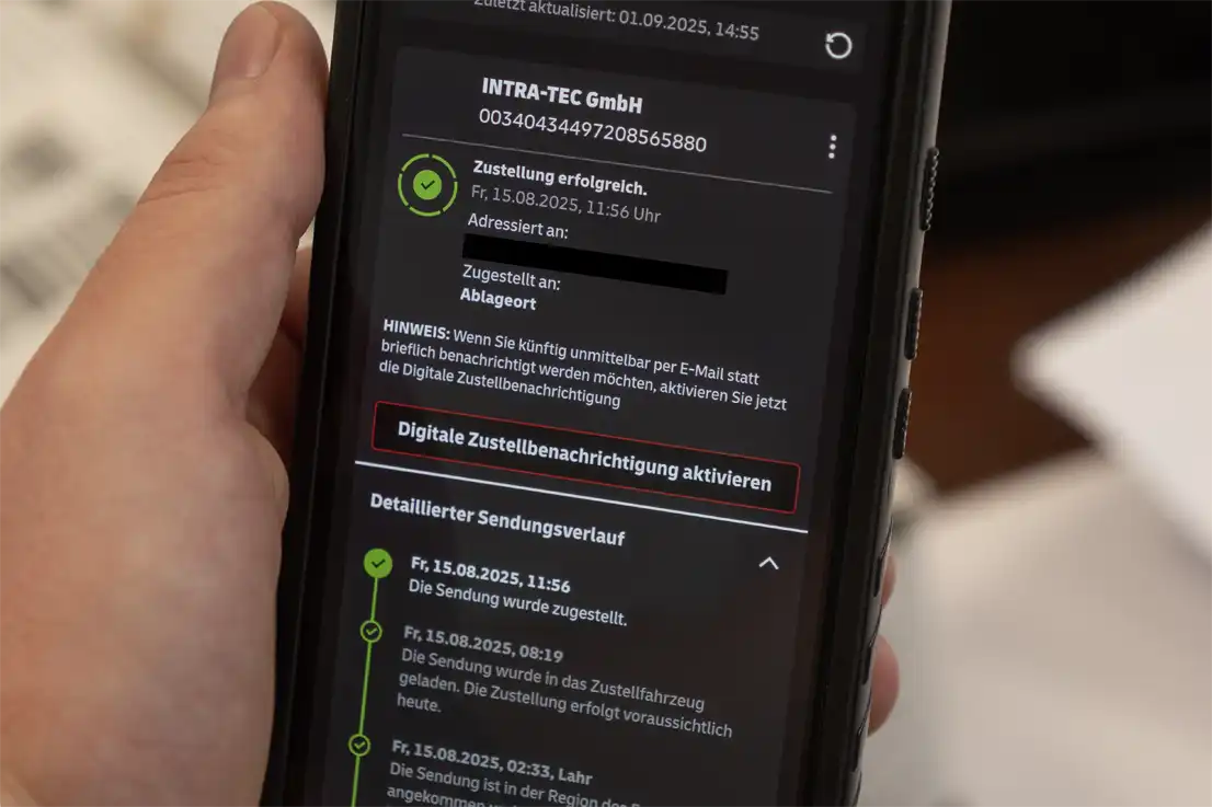 Sendungsverfolgung auf dem Smartphone