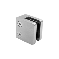 Glasklemme Aus Zinkdruckguss – 63x48x32 Mm, Für Glasstärke 12,76 Mm, Ansatz 48,3 Mm, Edelstahleffekt