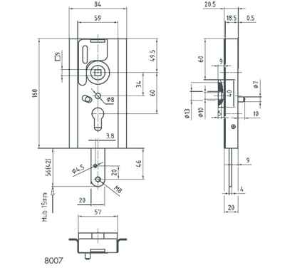 Garagentorschlösser unten schließend
