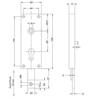 Garagentorschlösser unten schließend