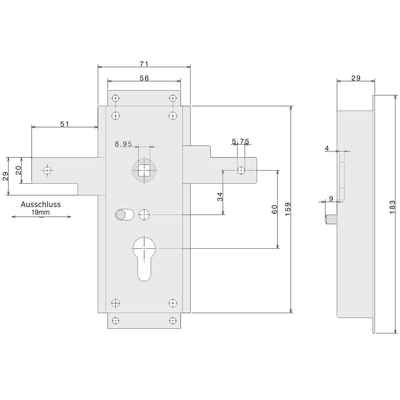 Schlösser, Einsteckschlösser, Garagentorschlösser
