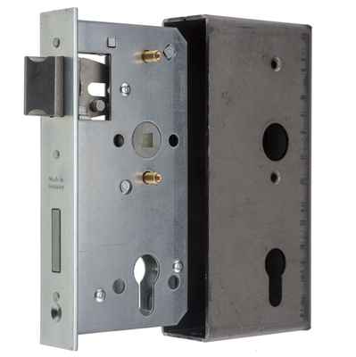 Metalltorschloss mit Einschweisskasten für 40 mm Rohr Dornmaß 55